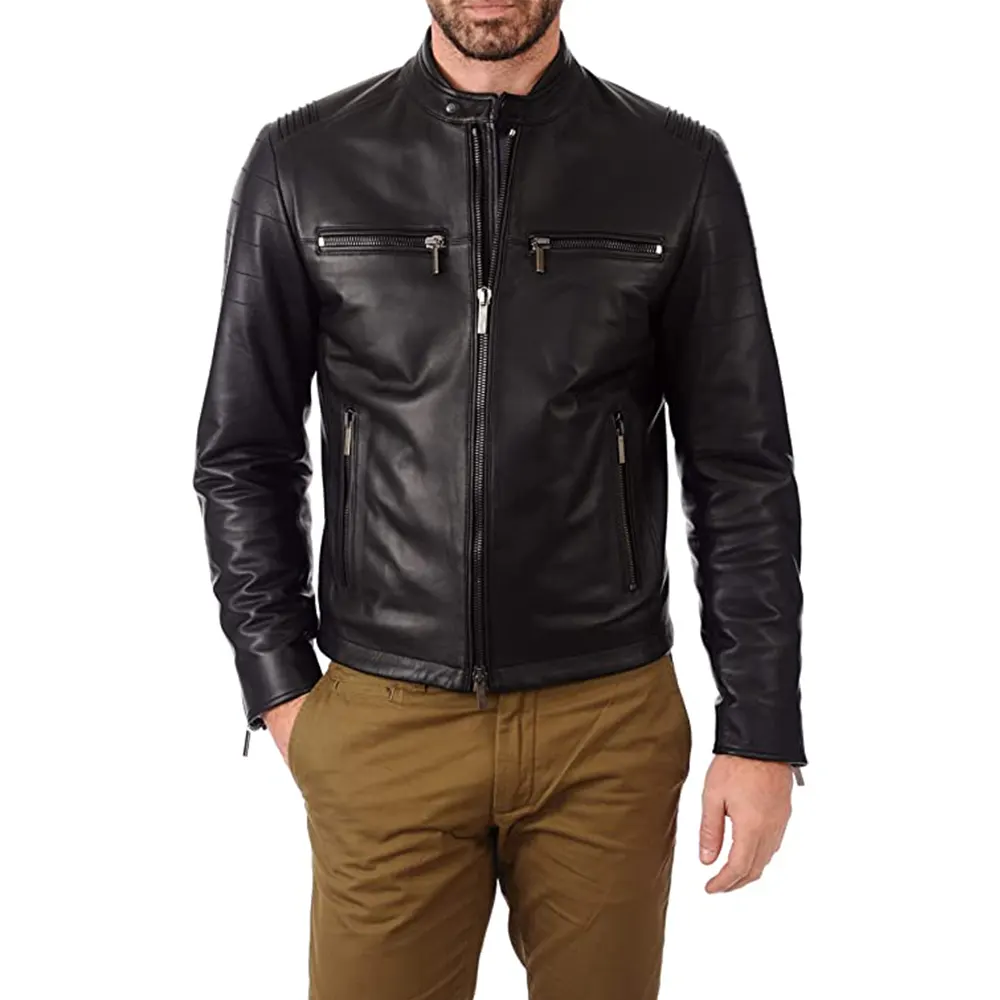 mens-snap-button-collar-black-faux-leather-moto-biker-jacket-1 mens-snap-button-collar-black-faux-leather-moto-biker-jacket