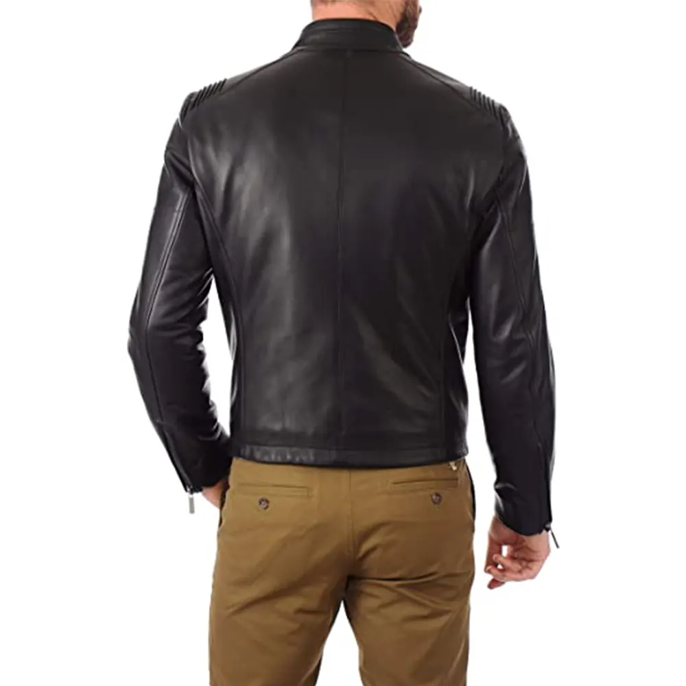 mens-snap-button-collar-black-faux-leather-moto-biker-jacket-3 mens-snap-button-collar-black-faux-leather-moto-biker-jacket