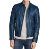 mens-snap-button-collar-blue-faux-leather-jacket