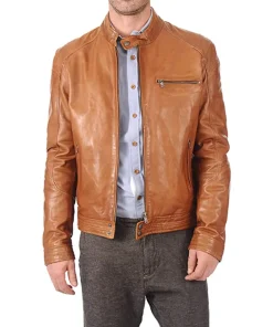 mens-snap-button-collar-tan-brown-faux-leather-moto-biker-jacket