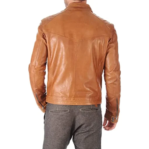 mens-snap-button-collar-tan-brown-faux-leather-moto-biker-jacket