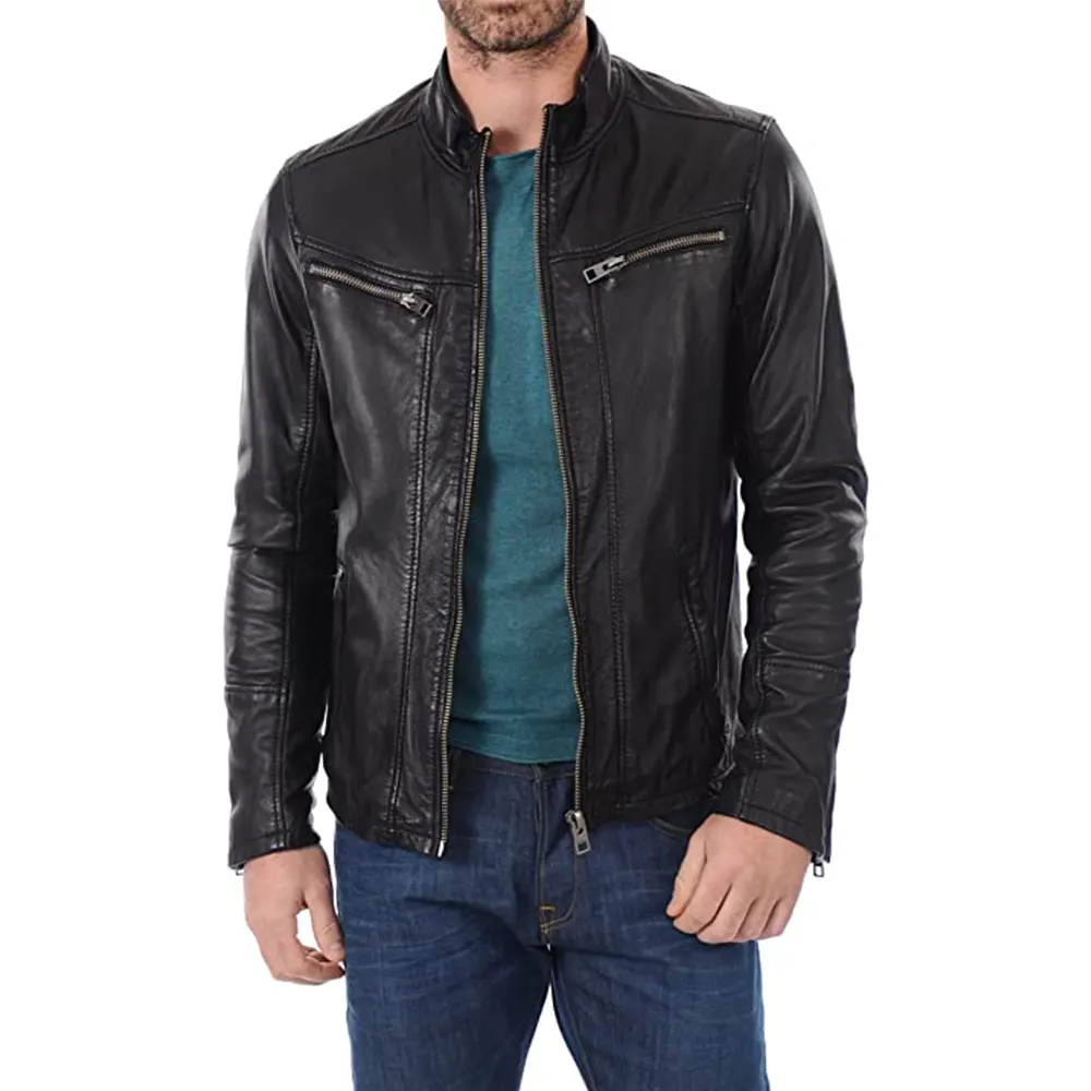 mens-stand-collar-black-faux-leather-moto-biker-jacket-2 mens-stand-collar-black-faux-leather-moto-biker-jacket