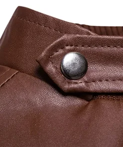 mens-stand-collar-brown-faux-leather-bomber-jacket