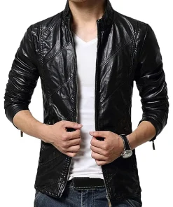 mens-stylish-slim-fit-stand-collar-black-faux-leather-jacket