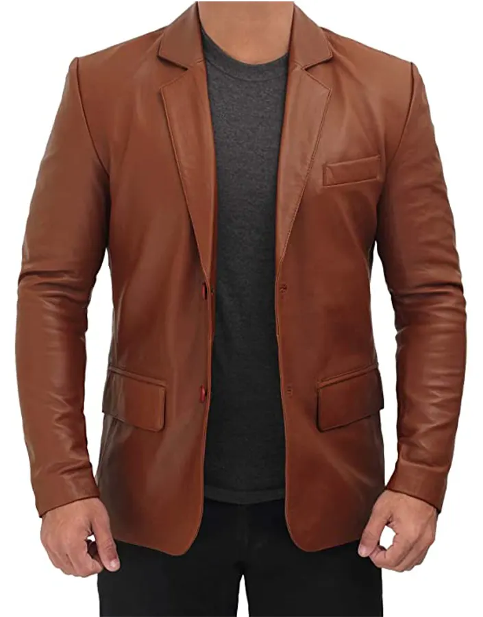 mens-tan-brown-faux-leather-blazer-1 mens-tan-brown-faux-leather-blazer
