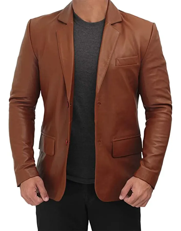 mens-tan-brown-faux-leather-blazer-2 mens-tan-brown-faux-leather-blazer