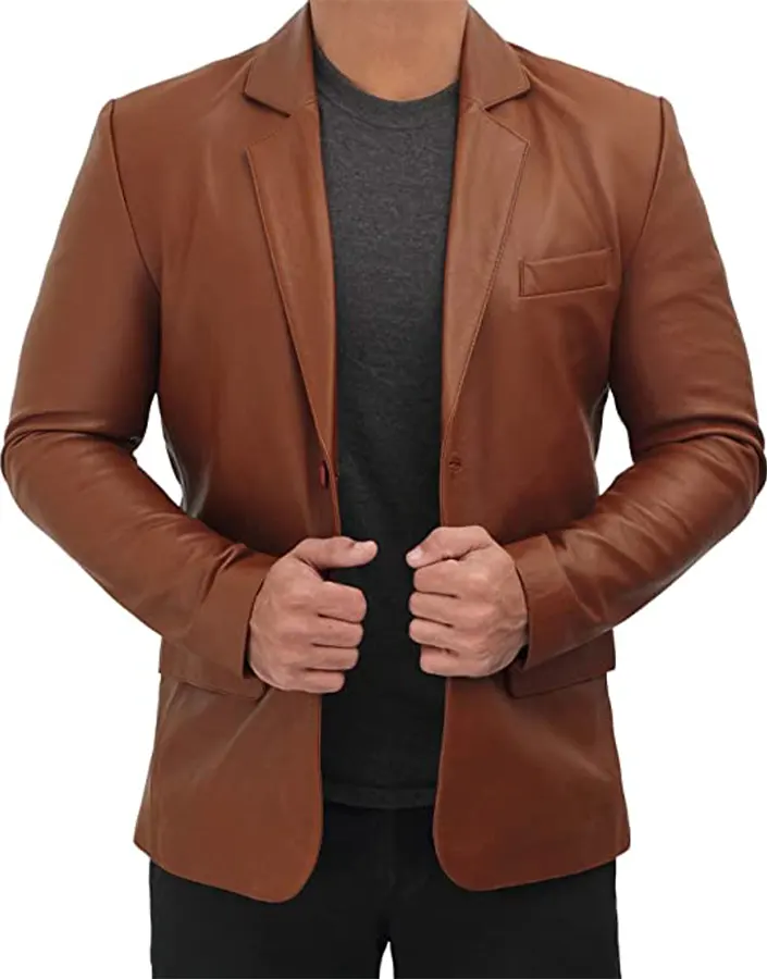 mens-tan-brown-faux-leather-blazer-3 mens-tan-brown-faux-leather-blazer