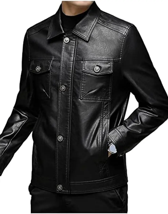 mens-turn-down-collar-slim-fit-black-faux-leather-jacket-2 mens-turn-down-collar-slim-fit-black-faux-leather-jacket