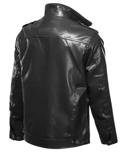 mens-zipper-pockets-black-faux-leather-jacket