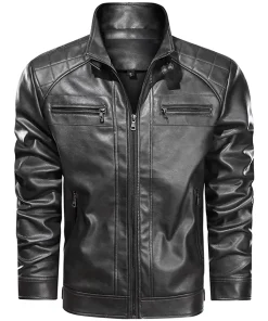 mens-zipper-pockets-greyish-black-faux-leather-jacket