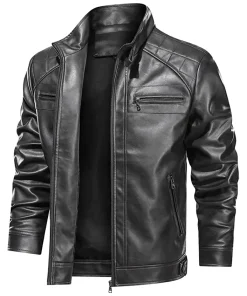 mens-zipper-pockets-greyish-black-faux-leather-jacket