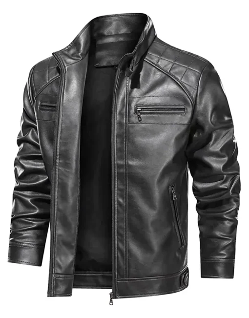 mens-zipper-pockets-greyish-black-faux-leather-jacket