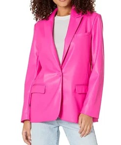 womens-audrey-pink-faux-leather-blazer