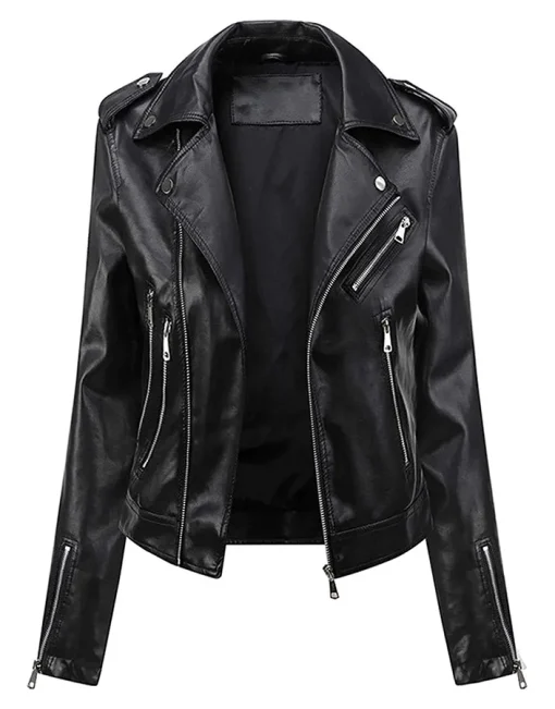 womens-black-faux-leather-classic-motorcycle-jacket