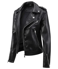 womens-black-faux-leather-classic-motorcycle-jacket