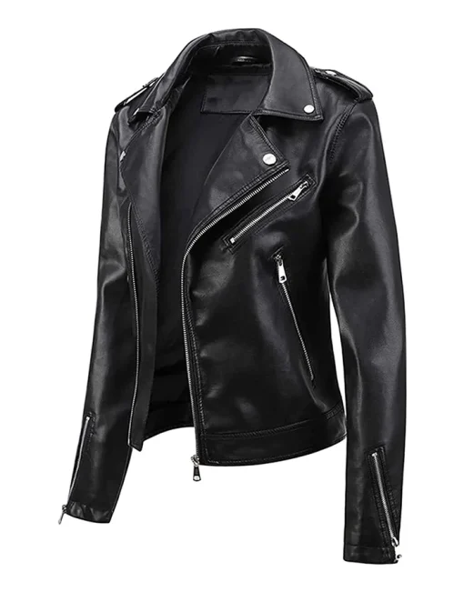 womens-black-faux-leather-classic-motorcycle-jacket