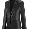 womens-black-faux-leather-long-sleeve-blazer