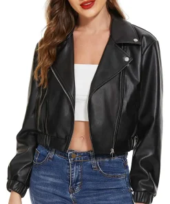 womens-black-faux-leather-short-bomber-jacket