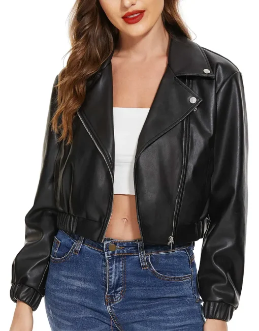 womens-black-faux-leather-short-bomber-jacket