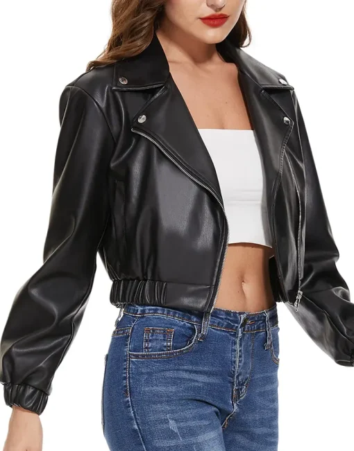 womens-black-faux-leather-short-bomber-jacket