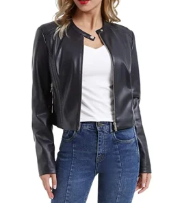 womens-black-faux-leather-slim-fit-short-jacket
