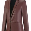 womens-brown-faux-leather-long-sleeve-blazer