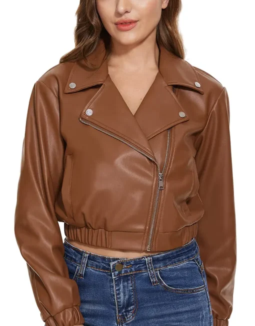 womens-brown-faux-leather-short-bomber-jacket