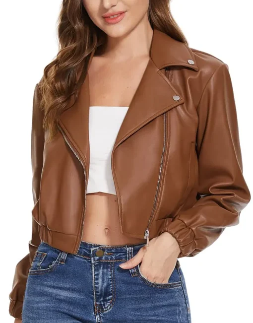 womens-brown-faux-leather-short-bomber-jacket