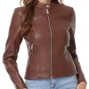 womens-brown-faux-leather-zip-up-slim-fit-jacket