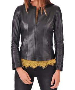 womens-collarless-black-faux-leather-biker-jacket