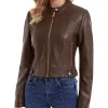 womens-zip-up-dark-brown-faux-leather-slim-fit-jacket