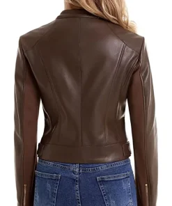 womens-zip-up-dark-brown-faux-leather-slim-fit-jacket