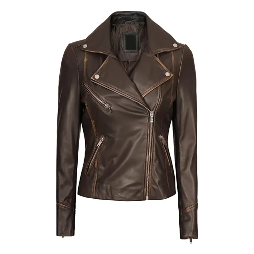 womens-double-rider-brown-faux-leather-jacket