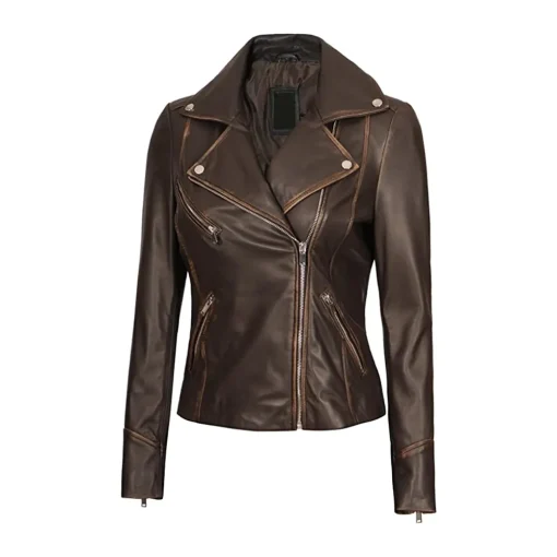 womens-double-rider-brown-faux-leather-jacket