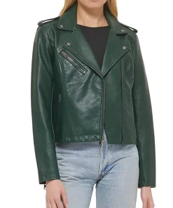 womens-green-faux-leather-asymmetrical-zip-motorcycle-jacket