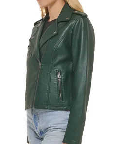 womens-green-faux-leather-asymmetrical-zip-motorcycle-jacket