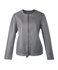 womens-grey-faux-leather-collarless-biker-jacket