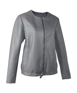 womens-grey-faux-leather-collarless-biker-jacket