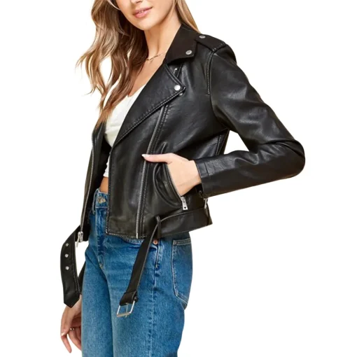 womens-lapel-collar-black-faux-leather-motorcycle-jacket