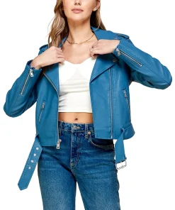 womens-lapel-collar-blue-faux-leather-motorcycle-jacket