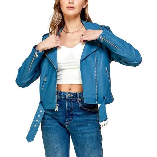 womens-lapel-collar-blue-faux-leather-motorcycle-jacket
