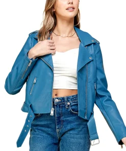 womens-lapel-collar-blue-faux-leather-motorcycle-jacket
