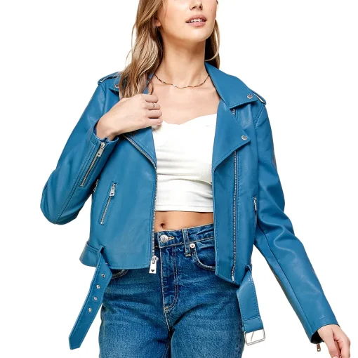womens-lapel-collar-blue-faux-leather-motorcycle-jacket