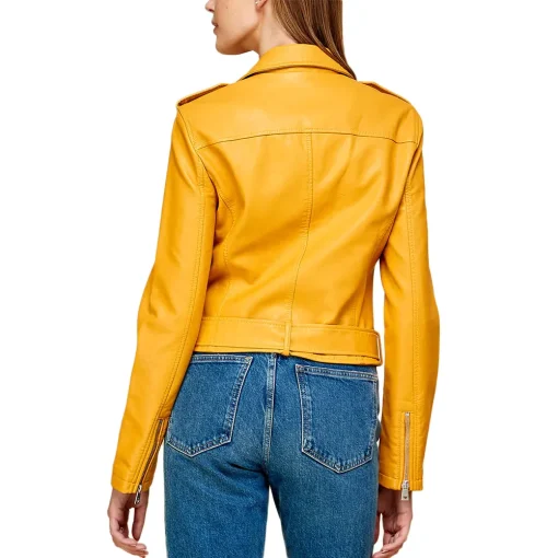 womens-lapel-collar-yellow-faux-leather-motorcycle-jacket