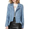 womens-multi-zipper-pockets-blue-faux-leather-jacket