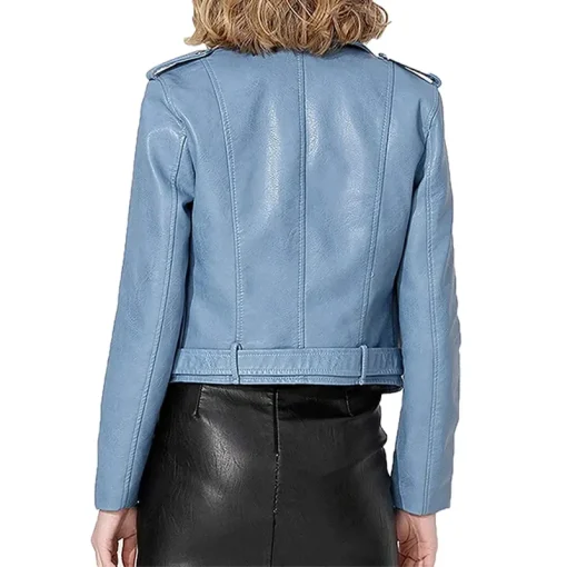 womens-multi-zipper-pockets-blue-faux-leather-jacket