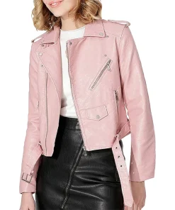 womens-multi-zipper-pockets-pink-faux-leather-jacket