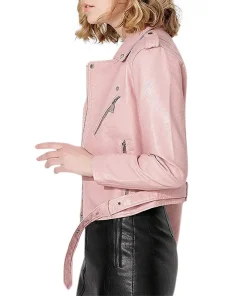 womens-multi-zipper-pockets-pink-faux-leather-jacket