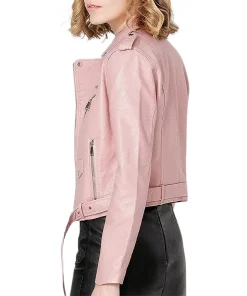 womens-multi-zipper-pockets-pink-faux-leather-jacket