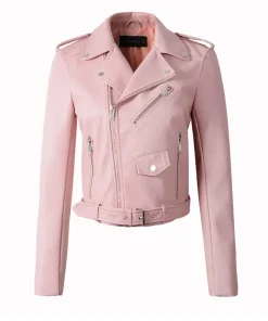 womens-multi-zipper-pockets-pink-faux-leather-jacket